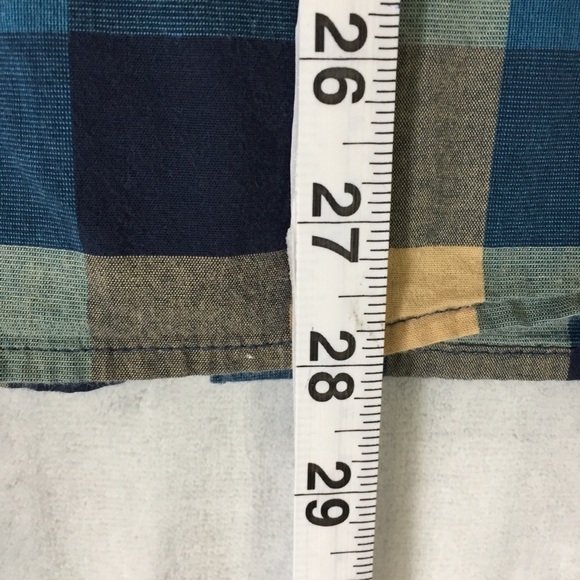 Hollister Stretch Button Down Shirt Mens Large Long Sleeve Block Check Pattern - Picture 10 of 11